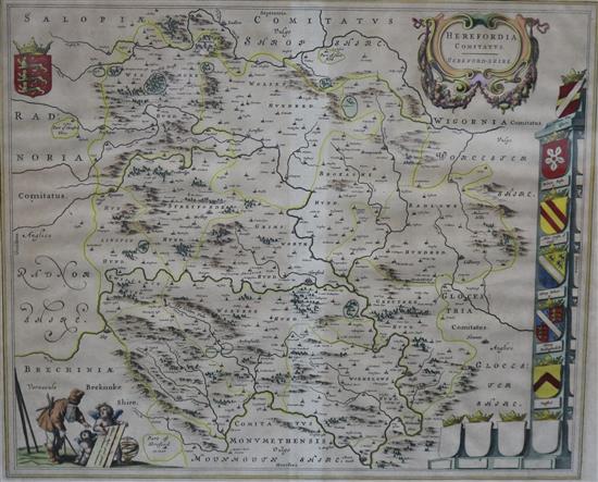 Map of Hereford Comitatus overall 50 x 58cm.